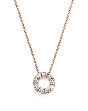 Diamond Open Circle Pendant Necklace In 14k Rose Gold, .65 Ct. T.w. - 100% Exclusive