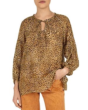 Gerard Darel Nirupa Leopard Print Blouse