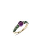 Pomellato M'ama Non M'ama Ring With Amethyst And Tsavorite In 18k Rose Gold