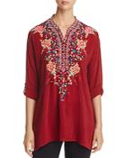 Johnny Was Gemstone Embroidered Blouse