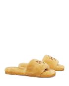Tory Burch Women's Jeweled Shearling Slide Sandals