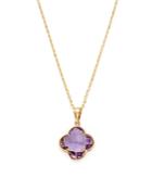 Bloomingdale's Amethyst Clover Pendant Necklace In 14k Yellow Gold, 18 - 100% Exclusive