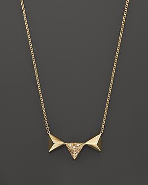 Zoe Chicco 14k Yellow Gold Three Triangle Pyramid Pendant Necklace With Diamonds, .05 Ct. T.w.