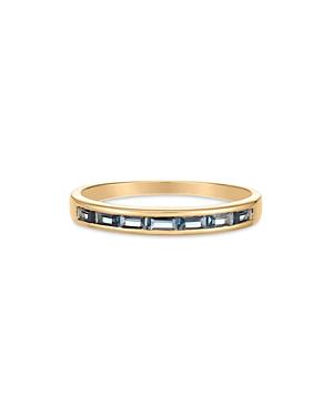 Moon & Meadow 14k Yellow Gold Blue Topaz Baguette Band - 100% Exclusive
