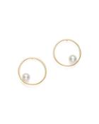 Mateo 14k Yellow Gold Cultured Freshwater Pearl Circling Earrings