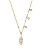 Meira T 14k White And Yellow Gold Diamond Mini Marquis Charm Pendant Necklace, 16