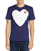 Comme Des Garcons Play White Heart Crewneck Short Sleeve Tee