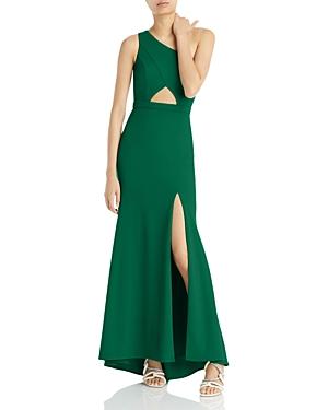 Aqua One Shoulder Cutout Crepe Gown - 100% Exclusive