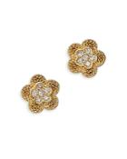 Bloomingdale's Diamond Flower Stud Earrings In 14k Yellow Gold, 0.18 Ct. T.w. - 100% Exclusive