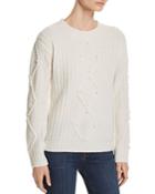 C By Bloomingdale's Embellished Aran-knit Cashmere Sweater - 100% Exclusive