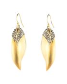 Alexis Bittar Crystal Capped Feather Earrings