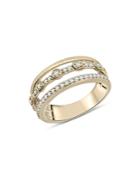 Bloomingdale's Diamond Triple Row Band In 14k Yellow Gold, 0.25 Ct. T.w. - 100% Exclusive