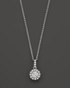 Halo Diamond Solitaire Pendant Necklace In 14k White Gold, .50 Ct. T.w.