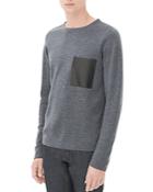 Sandro Leather Pocket Sweater