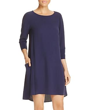 Eileen Fisher Three-quarter Sleeve Silk Dress