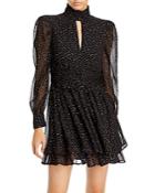 Aqua Star Print Mock Neck Balloon Sleeve Dress - 100% Exclusive