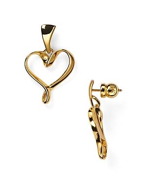 Diane Von Furstenberg Ribbon Heart Drop Earrings