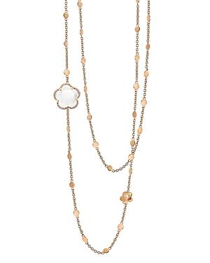 Pasquale Bruni 18k Rose Gold Bon Ton Floral Milky Quartz & Diamond Necklace, 40