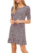 Cece Floral Print Puff Sleeve Dress