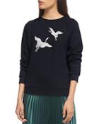 Whistles Crane Embroidered Sweatshirt