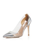 Charles David Women's Genuine Leather Illusion Pointed Toe Pumps