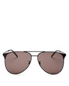 Saint Laurent Men's Brow Bar Aviator Sunglasses, 61mm