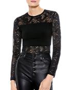 Alice & Olivia Nikki Lace Cropped Top
