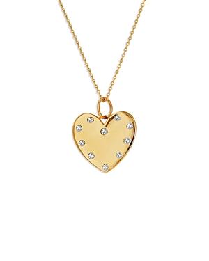 Rachel Reid 14k Yellow Gold Diamond Heart Pendant Necklace, 17