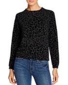Majestic Filatures Leopard-print Flocked Velvet Sweatshirt