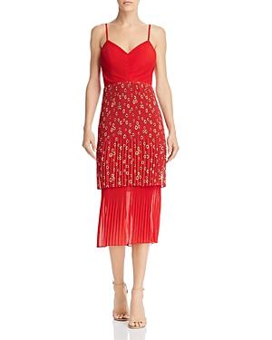 Fame And Partners Tiered Pleated Midi Dress
