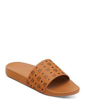 Mcm Men's Monogram Logo Print Slide Sandals