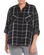 Lucky Brand Plus Plaid Button-down Top
