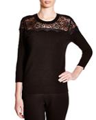 C By Bloomingdale's Peekaboo Lace Cashmere Sweater