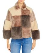 Maximilian Furs Patchwork Shearling Coat