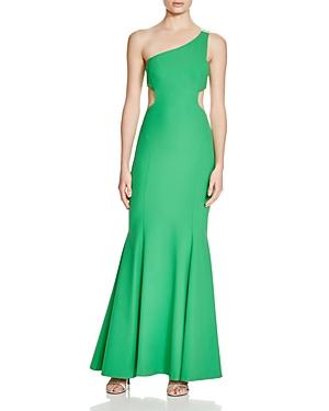 Nicole Miller One-shoulder Cutout Side Gown