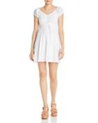 Aqua Shirred Lace-up Dress - 100% Exclusive