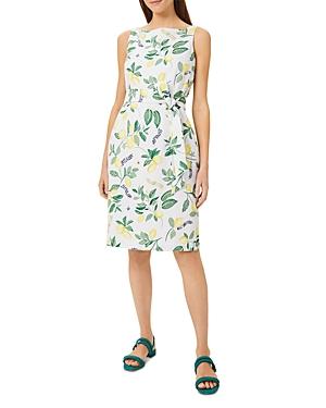 Hobbs London Jaci Lemon Print Linen Sheath Dress