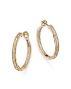 Bloomingdale's Round & Baguette Diamond Inside Out Hoop Earrings In 14k Yellow Gold, 1.15 Ct. T.w. - 100% Exclusive