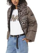 Michael Michael Kors Mixed Leopard-print Down Jacket