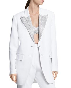 Michael Kors Collection Crepe Sab Embellished Lapel Blazer