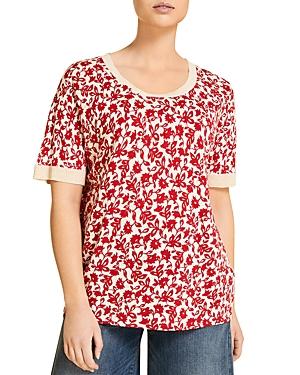 Marina Rinaldi Aladino Linen Knit Floral Top
