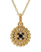 Moon & Meadow 14k Yellow Gold Black & White Diamond Starburst Pendant Necklace, 17
