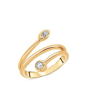 Bloomingdale's Diamond Marquis & Round Bypass Ring In 14k Yellow Gold, 0.20 Ct. T.w. - 100% Exclusive