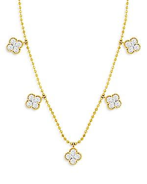 Bloomingdale's Diamond Clover Station Necklace In 14k Yellow Gold, 1.0 Ct. T.w. - 100% Exclusive