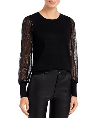 T Tahari Sequined Sleeve Sweater