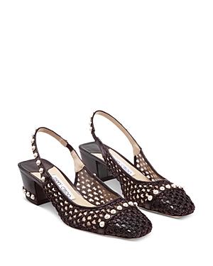 Jimmy Choo Women's Hya Embellished Woven Slingback Pumps