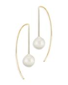 Bloomingdale's Baroque Pearl Threader Earrings In 14k Yellow Gold - 100% Exclusive