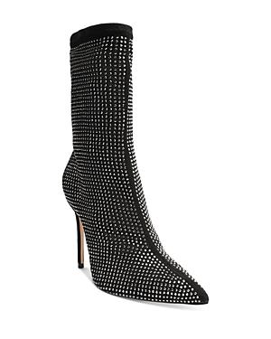 Schutz Sybil Studded Point Toe High Heel Booties