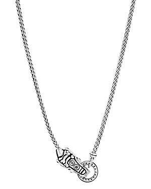John Hardy Sterling Silver Legends Naga Diamond & Blue Sapphire Mini Dragon Necklace, 18