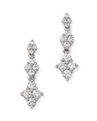 Bloomingdale's Diamond Graduated Cluster Drop Earrings In 14k White Gold, 1.0 Ct. T.w. - 100% Exclusive